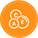 Icon indicating vitamin A-retinol, B, C, and stem cell extract content