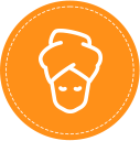 Icon for gold roller capable of rolling facial muscles and massaging