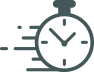 Icon indicating procedure time of about 1 hour